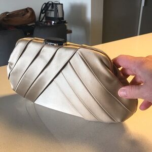 Gold Satin Clutch NWOT